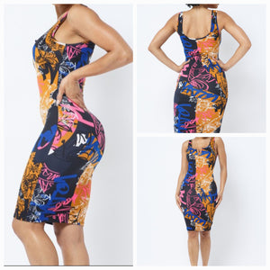 Bodycon Graffiti Dress